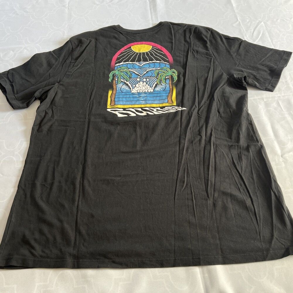 Hurley Men’s Everyday Tee Black Short Sleeve 100% Cotton T-shirt XXL Beach Waves